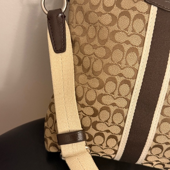 COACH Signature Stripe North/South Swingpack Crossbody Bag - Picture 13 of 13